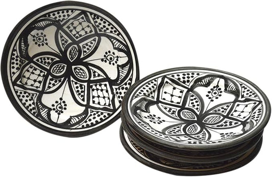 K-Musculo Moroccan Ceramic Plates Handmade Appetizer Tapas Serving Set Of 4 plates