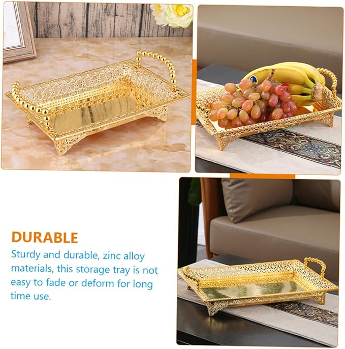 Zinc Alloy Serving Tray Large Fruit Bowl Lid Ideal for Bulk Serving Snacks Dried Fruit