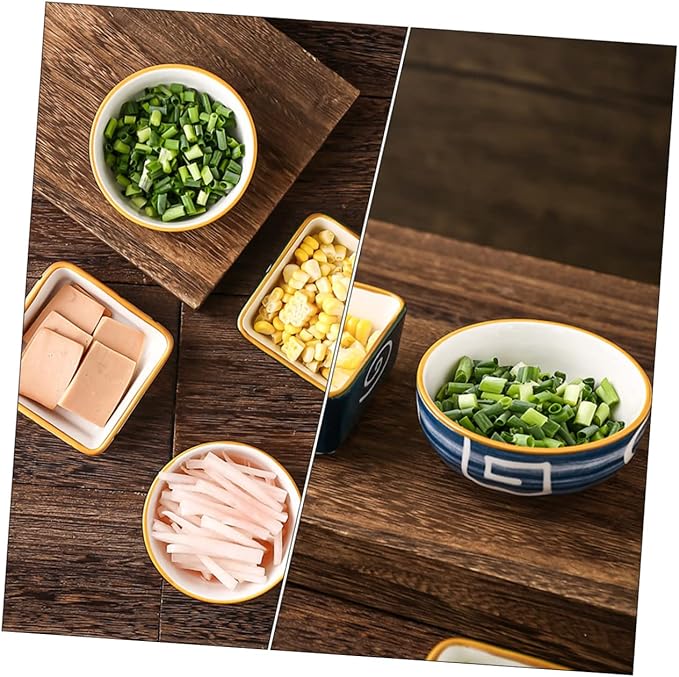 4pcs Japanese Style Soy Sauce Dishes Ceramic Spice Dishes Appetizer Serving Plates for Kitchen Bbq Picnic Outdoor