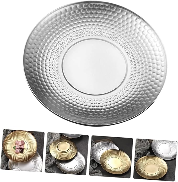LIFKOME Stainless Steel Fruit Tray Multi-functional Serving Platter for Bbq Snacks Desserts
