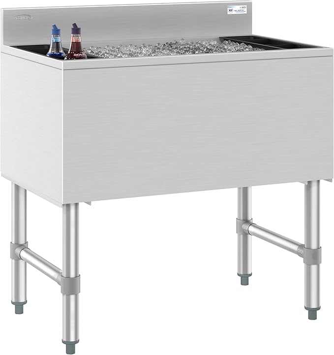 KoolMore 30 Inch Commercial Stainless Steel Underbar Ice Bin with Siding Lid, NSF Certified (KM-UIB-1830)