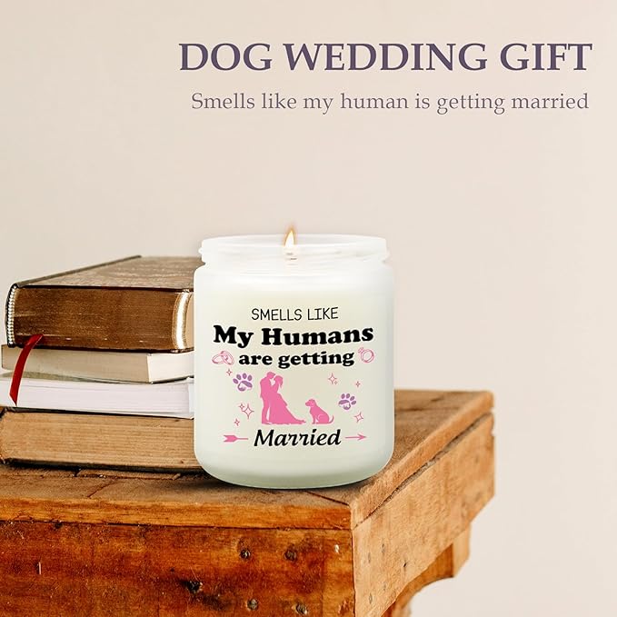Dog Wedding Gifts for Couples 2025, Engagement Party Decorations Gift, Wedding Favor Gifts for Guests, Funny Married Couple, Bridal Shower Gift for Bride, Lavender Scented Candle