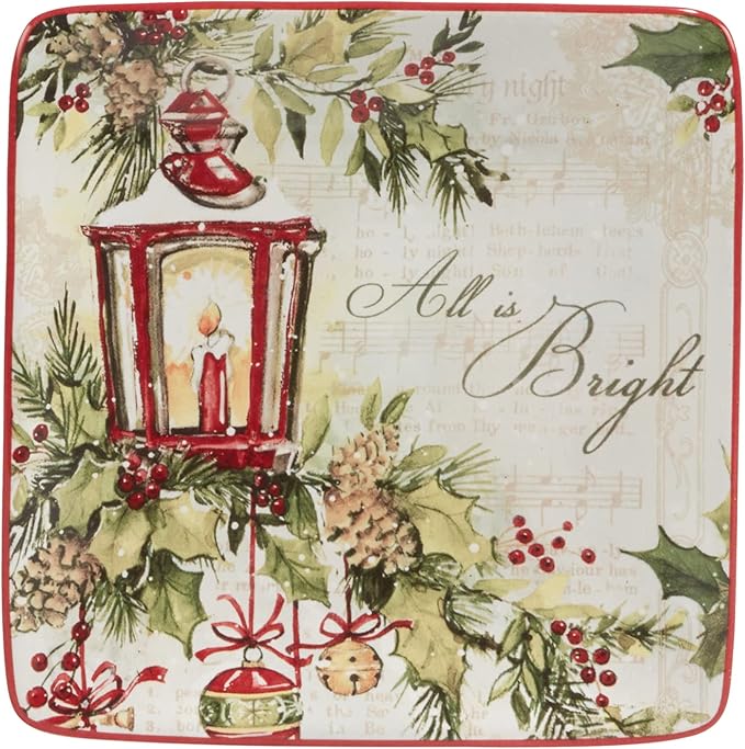 Certified International Silent Night 6" Canape/Luncheon Plates, Set of 4, Multicolor, Small