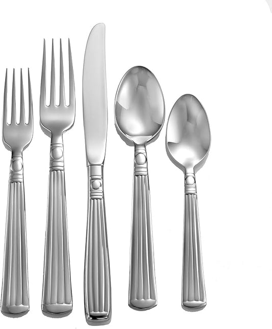 Liberty Tabletop Lincoln 65-piece 18/10 Flatware Set for 12, Includes Serving Pieces Made in USA