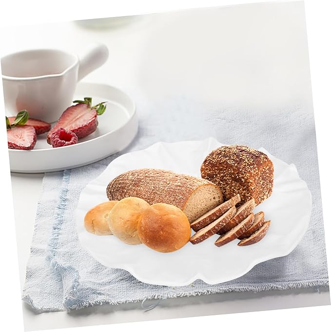 Alipis Ceramic Plate White Dinnerware Salad Plates Snack Serving Trays for Wedding Banquet Hotel Multi-function Dessert