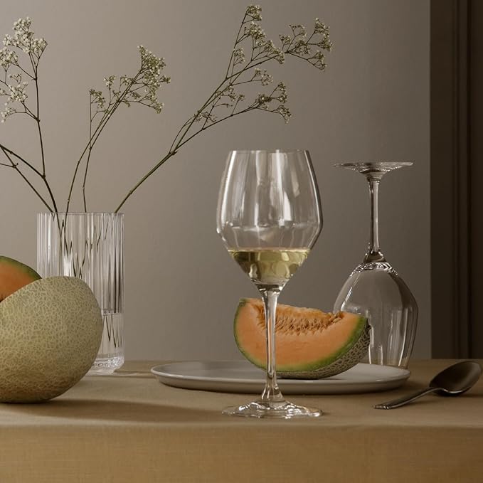 Holmegaard Perfection White Wine Glass, Clear, 7.9" H x 3.1" D, 10.8 oz, Set of 6, Designed by Tom Nybroe, Gift Box Included
