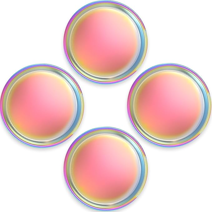 Stainless Steel Kids Plates 4 Packs, 8" Non Divided Toddlers Portion Control Plate, Non Toxic & BPA Free |Unbreakable |Dishwasher Safe Baby Snack Dish for Daycare Outings & Travel, Colorful