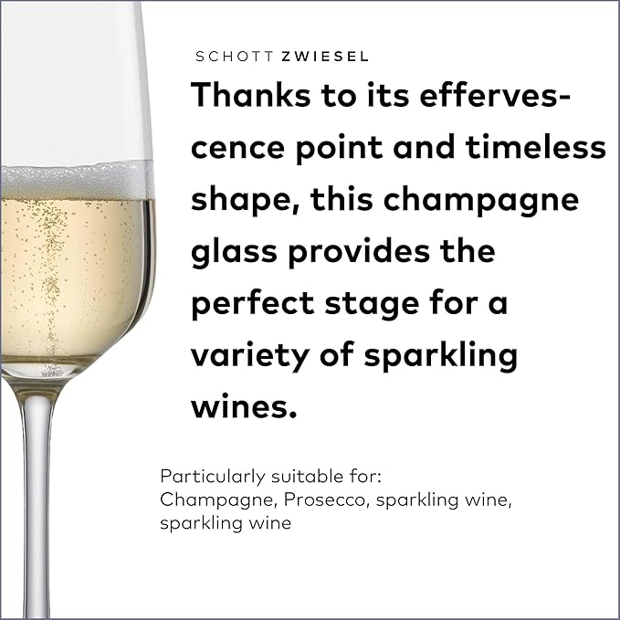 SCHOTT ZWIESEL Tulip Champagne Glass (Set of 4), Champagne Glasses with Effervescent Point, Dishwasher-Safe Tritan Crystal Glasses, Made in Germany (10 Ounce)