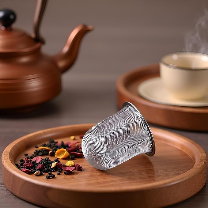 Silver Stainless Steel Tea Infuser Mesh Strainer, Teapot Replacement Mesh Strainer Insert, Reusable Loose Leaf Tea Herb Strainer Tea Filters, Replacement Tea Infuser, Tea Strainers and Filters(7cm)