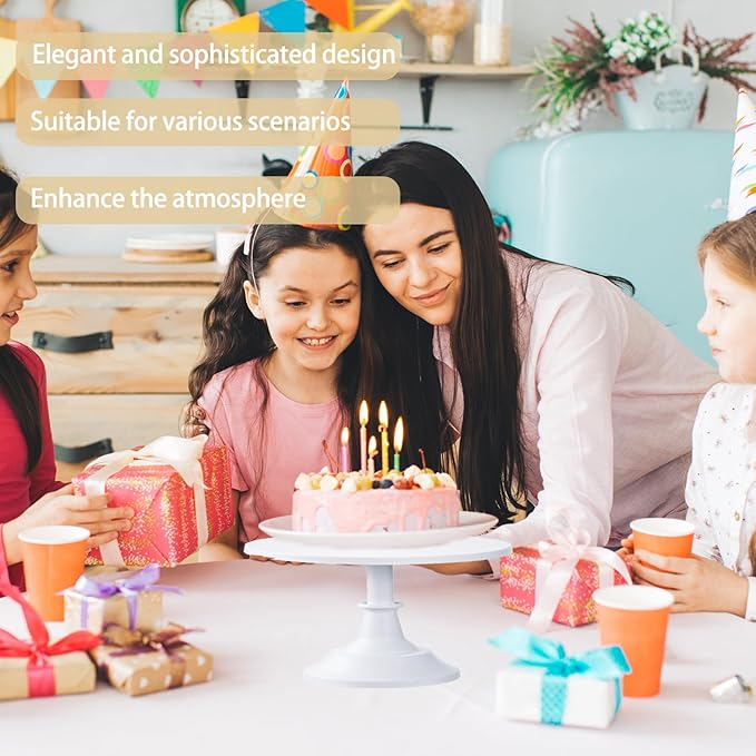 3 Set White Cake Stand，Display Plate Dessert Cupcake Pastry Candy for Party，Elegant Round Cylinder Columns tables for Weddings Cake Stands，Birthday Party