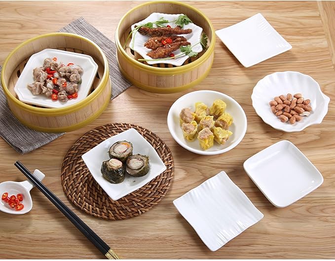 Plates 2-Pack Ceramic Dinner Plates Snack Plates Salad Plates Appetizer Plates Condiment Plates Dessert Fruit Plates Jewelry Plates Plate