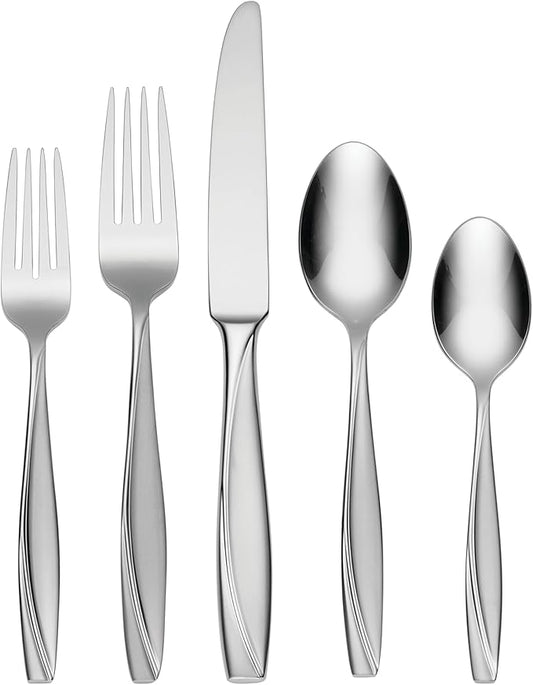 Oneida B222045C Cleo 45 Piece Everyday Flatware Set, Service For 8