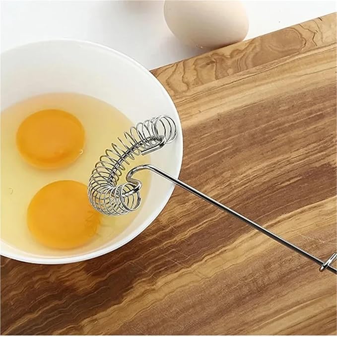 Stainless Steel Egg Whisk, Spring Wire Mixer, Hand Held Egg Beater, Kitchen Cooking Tool, 10.61 Inch Length(2 pack)