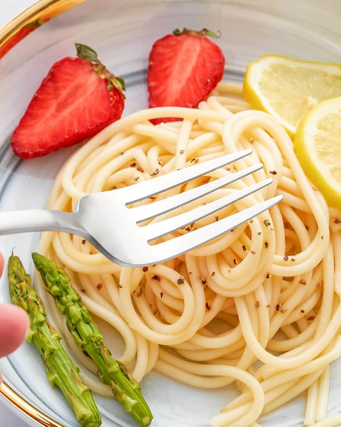 20-Piece Matte Silverware Set for 4, Stainless Steel Rustic Flatware, Modern Cutlery Utensils, Spoons and Forks for Restaurant, Dishwasher Safe