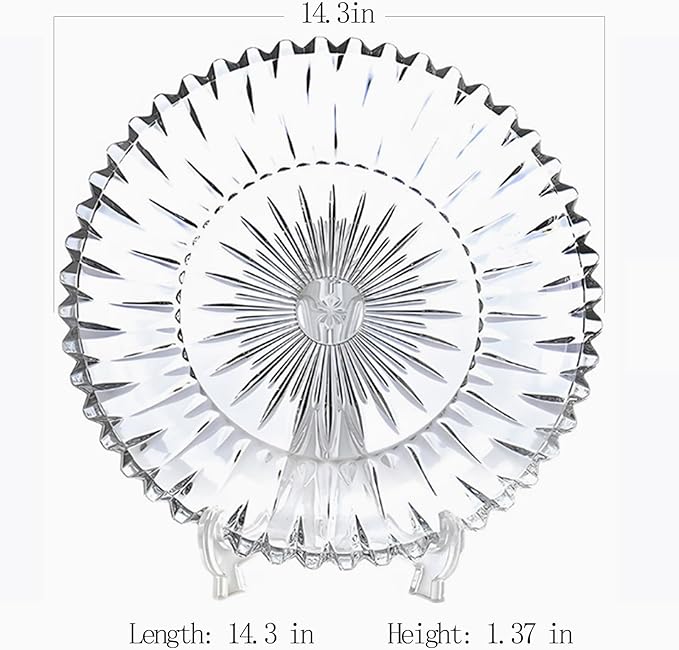 Glass Fruit Bowl or Decorative Bowl, used for Kitchen counter or living room center table decoration, Centerpiece Bowl (14.1in)
