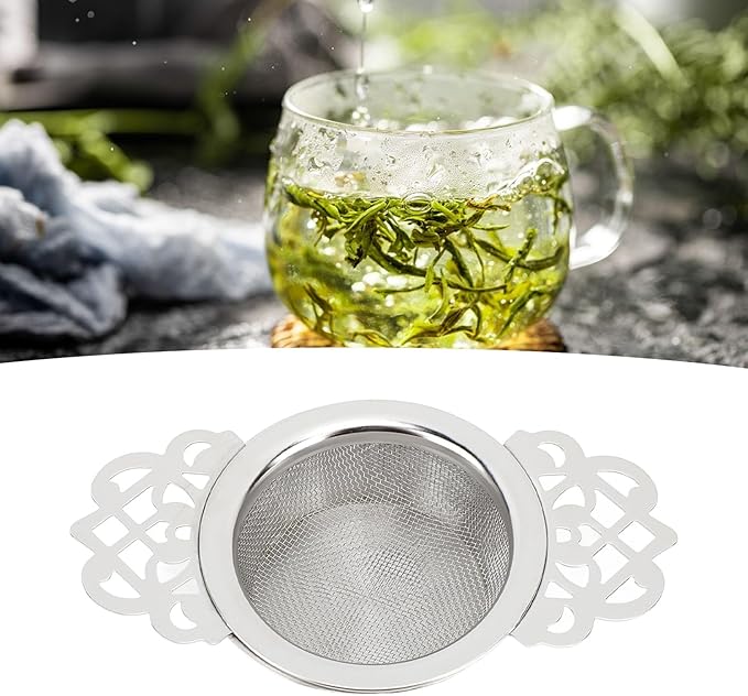Tea Fine Mesh Filter, Loose Tea Infuser Basket Stainless Steel Tea Strainer Tea Filter Insulated Base Tea Strainer Bowl Tea Steeper Basket Filter for Brewing Filter Tea Leaves