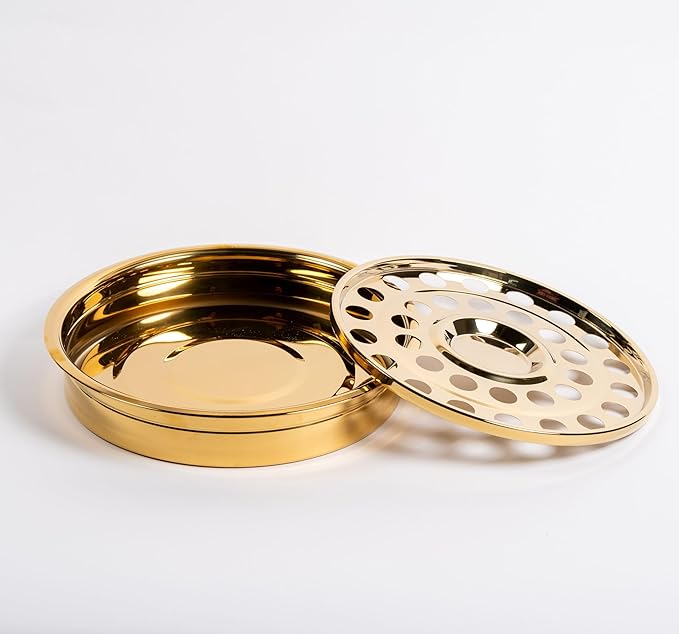 Broadman Church Supplies RemembranceWare Communion One Pass Tray & Disk, Brass