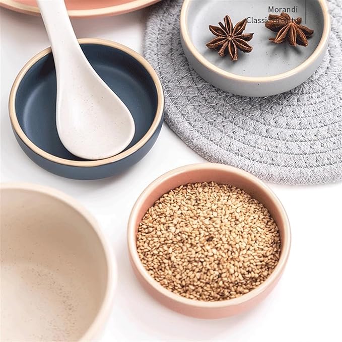 GUERNSEY Snack Bowls Round Ceramic Plate Small Dessert Plate Soy Sauce Plate Side Dish Snack Sushi Sauce Small Sauce Plate Snack & Dip Bowls (Color : B)