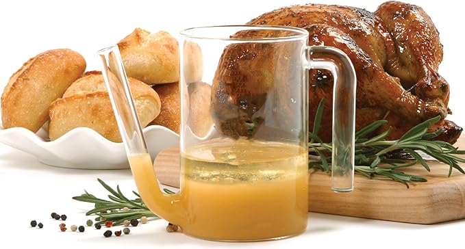 Norpro 2-Cup Glass Gravy Sauce Stock Soup Fat Grease Separator - Dishwasher Safe, 6.5 x 3 x 5 inches