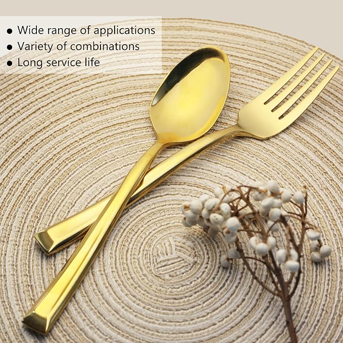 20-Piece Gold Silverware Set, Stainless Steel Cutlery Set, Handle Flatware Set, Modern Mirror| Dishwasher Safe| Service for 4