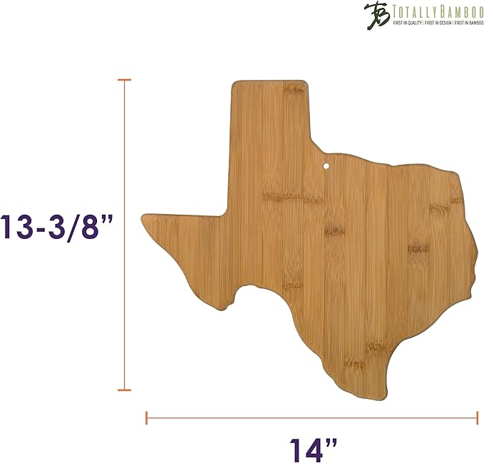Totally Bamboo Texas State Shaped Bamboo Serving & Cutting Board