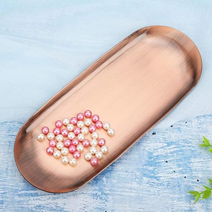 Large Storage Tray Candle Tool Tray Organizer Aromatherapy Tray Decorations for Desktop Plates(Large Retro Copper, 12)