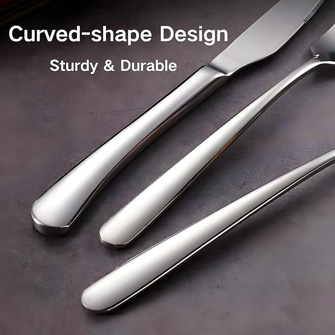 20-Piece Stainless Steel 18/10 Silverware Set for 4 – Heavy Duty, Dishwasher Safe Flatware with Long-Lasting Mirror Shine, Premium Cutlery Tableware for Everyday Dining and Gifting