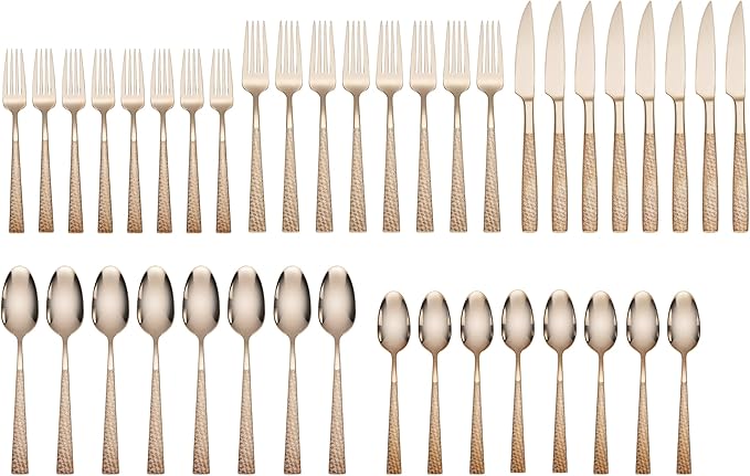 Hampton Forge 895119 Rose In Full Rose Gold 40 Piece Flatware Set