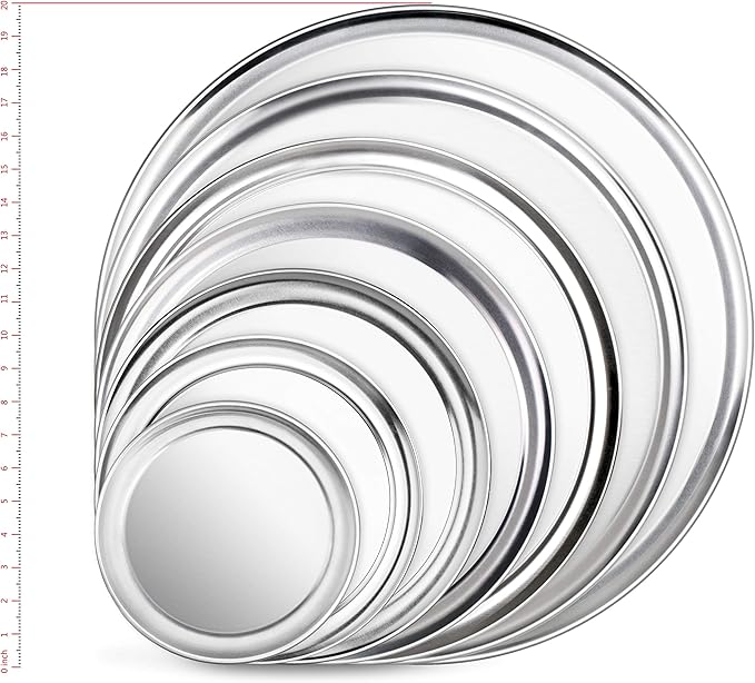 New Star Foodservice 50905 Pizza Pan/Tray, Wide Rim, Aluminum, 16 Inch, Pack of 6