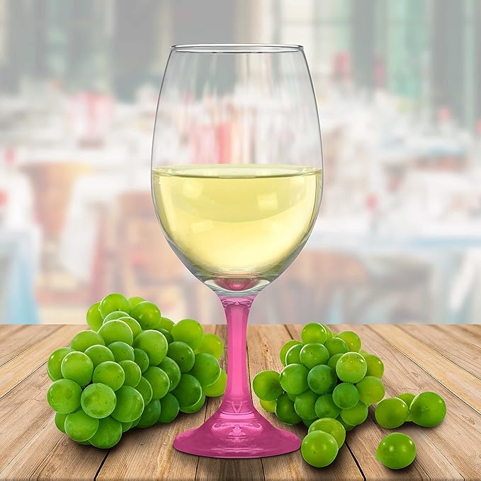 DISCOUNT PROMOS Rioja Grand Wine Glasses 20.75 oz. Set of 10, Bulk Pack - Perfect for Hotel, Bar, Restaurant or Lounge - Pink