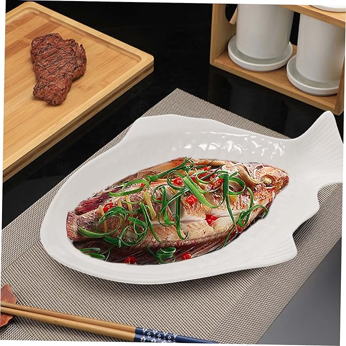 GLEAVI Fish Design Ceramic Plate Snack Storage Appetizer Dish Creative Tableware Restaurant and Home Decor