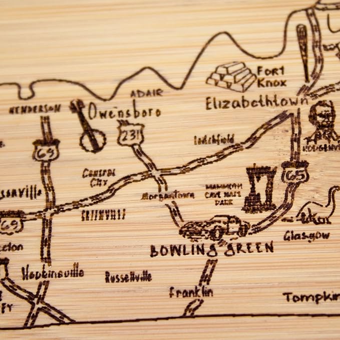 Totally Bamboo A Slice of Life Kentucky State Serving and Cutting Board, 11" x 8.75"