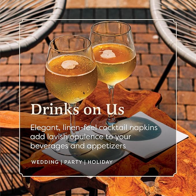 Linen-Feel Cocktail Napkins - Decortive Cloth-Like Mellow Rose Dessert And Beverage Napkins - Soft And Absorbent. For Restaurant, Bar, Cafe, Or Event. (Pack of 100)