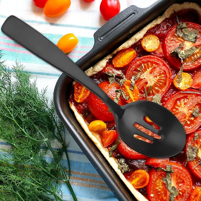 Matte Black Serving Utensils Set Hostess Set Buffet Serving Set 5 Pieces, Stainless Steel, Dishwasher Safe