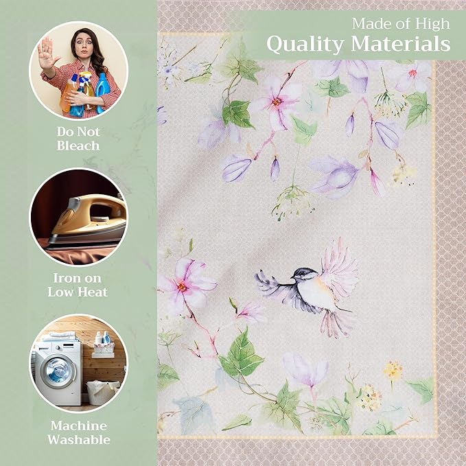 Maison d' Hermine Cloth Napkins Set of 4 100% Cotton Everyday Reusable Square Napkins Cloth Washable, Dinner, Party, Wedding, Restaurant, Spring/Summer (Magnolia Mornings, 20" x 20")