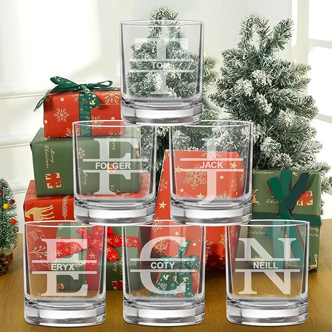RÉΑLWÁY Whiskey Glasses Set of 6, 10 Oz Old Fashioned Glass Cocktail Glasses, Lowball Glasses Tumbler, Clear Glass Cups for Bourbon Whiskey Scotch Rum Juice, Whiskey Gifts for Men