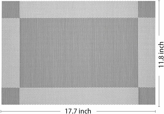 AHHFSMEI Placemats for Dining Table Set of 4 Woven Vinyl Plastic Place Mats Non-Slip Heat Insulation Stain Resistant Table Mats Washable Easy Clean Placemats (Silver Corner 4)