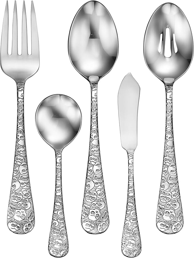 Liberty Tabletop Calavera (Skull) 45 Piece Flatware Set for 8 Silverware Made in USA