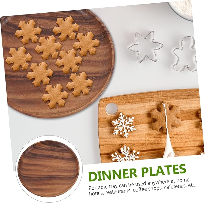 Cabilock Round Cake Tray Serving Platter Craftsmanship Dessert Dish for Tableware Storage Natural Wood Design for Snacks and Dishes