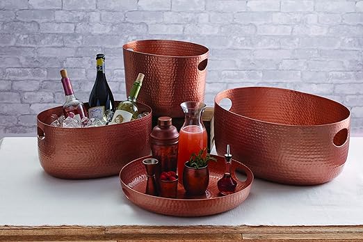 American Metalcraft ATHC14 Hammered Aluminum Beverage Tub, Copper, 16 1/4-Quarts