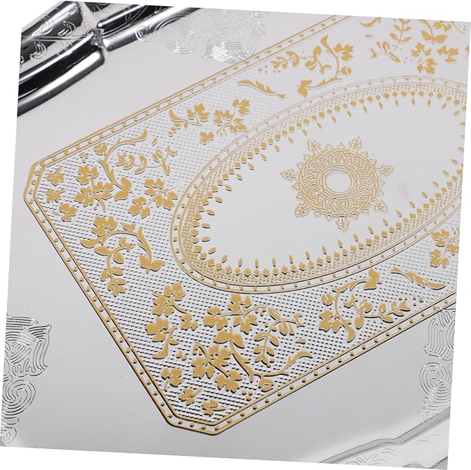 PRETYZOOM Vintage Serving Tray for Fruit and Snacks Elegant Decorative Platter for Home Ktv and Restaurant Use Sturdy Stainless Steel Design for Easy Serving