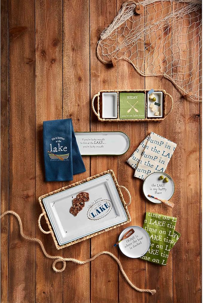 Mud Pie Home Retreat App Set, plate 6 1/2" dia