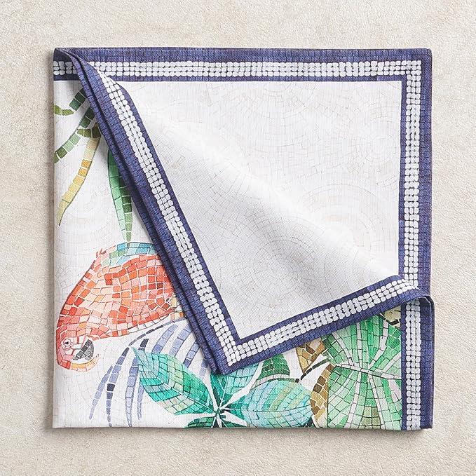 Maison d' Hermine Napkins 100% Combed Cotton Premium 20Inch x 20Inch Decorative Washable Cloth Napkin Table Napkin for Dining, Kitchen, Parties & Camping - Mosaic (Set of 4)