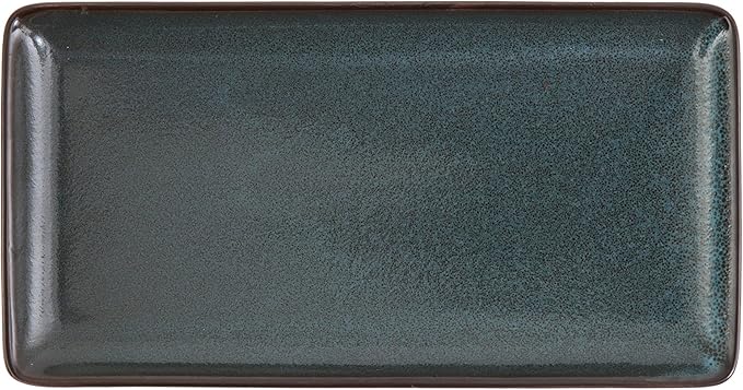D&V 6 Piece Stōn Porcelain Dinnerware Rectangle Tray Set, 9" x 4.75", Twilight
