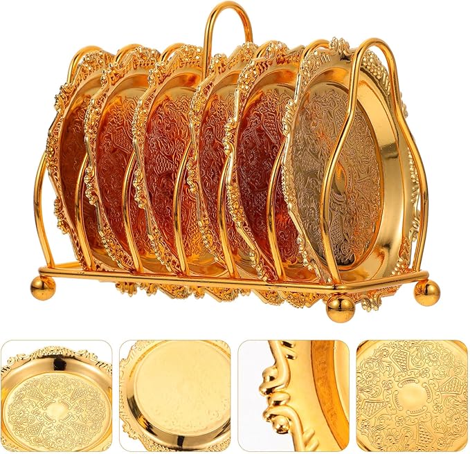 BESTonZON 1set Creative Golden Fruit Plate with Rack Snack Dish Collection for Appetizers Desserts and Fruits Elegant Serving Tray for Home Parties and Gatherings