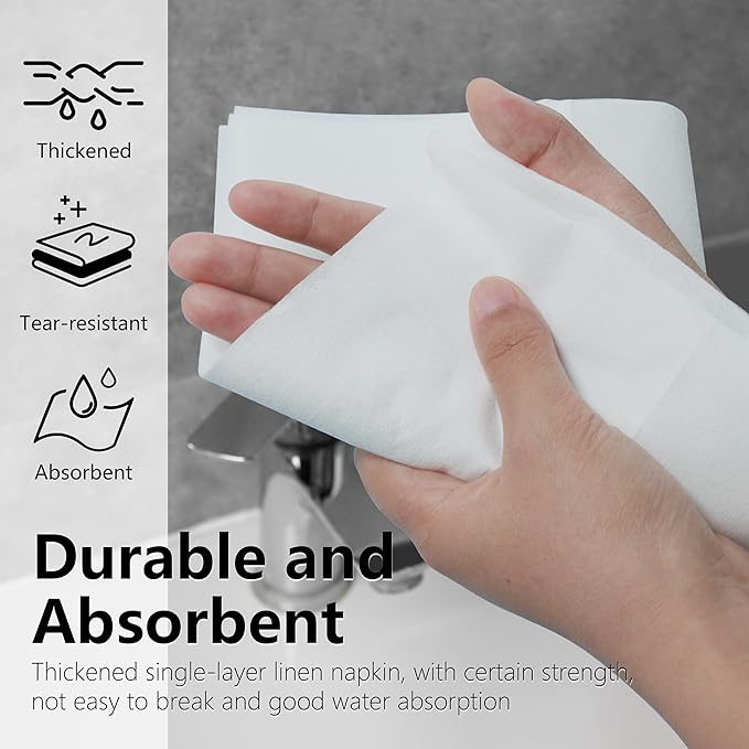 50 Pack Linen-Feel Napkins Disposable, 12" x 17" Dinner Napkins Paper Hand Towels for Bathroom, Paper Napkins for Kitchen Party Wedding by GzfunTeng