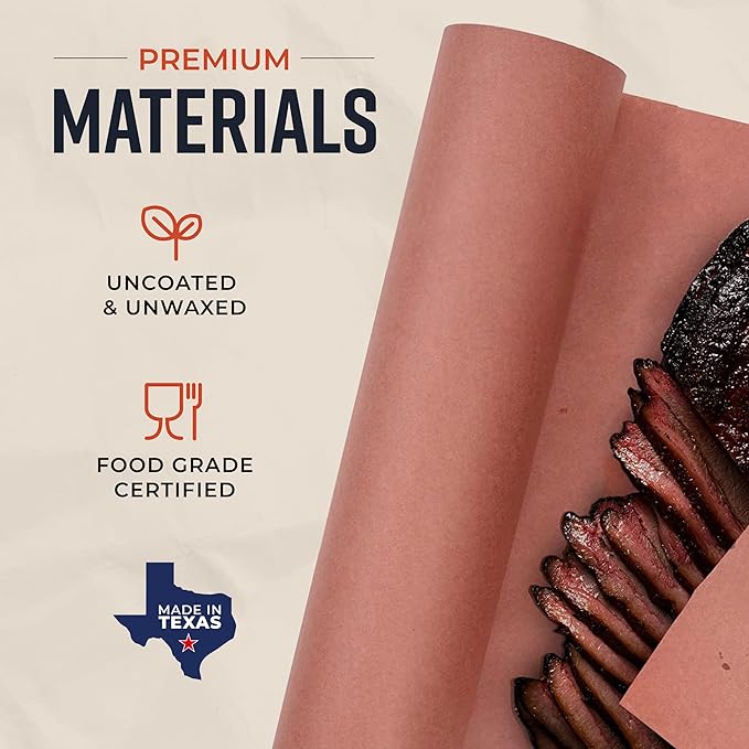 Bryco Goods Pink Butcher Paper Roll with Dispenser Box, 24" x 175' (2100”) Food-Grade Peach Butcher Paper for Smoker, BBQ, Grilling, Smoking Meat - USA Made - Unbleached, Uncoated and Unwaxed