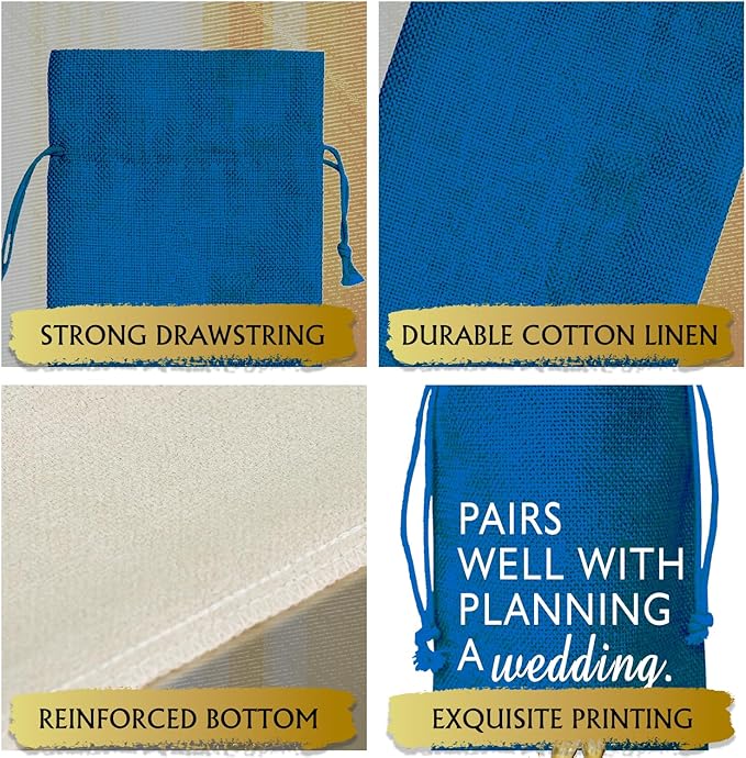 Wine Bag Wedding Gift for Mr and Mrs - Engagement Gift J14-Blue