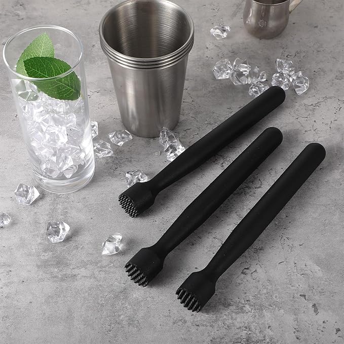 8 Pieces Plastic Muddler for Cocktails Durable Cocktail Muddler Set 8.14 Inch Bar Tools for lemonade, Mojito, Mint, and Fruits, Dishwasher Safe