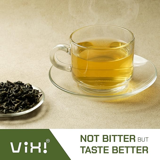VIXI Green Tea Loose Leaf, (8.00 Oz), Vietnam's Mountain Tea, Caffeinated, Antioxidant, Dried Whole Full Large Leaves, 100% Natural from Ancient Tea Tree for Hot and Cold Brew